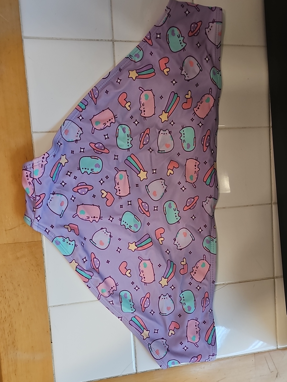 Pusheen Lavender Women's Swim Suit Bottoms with Multicolor Print - Picture 2 of 5